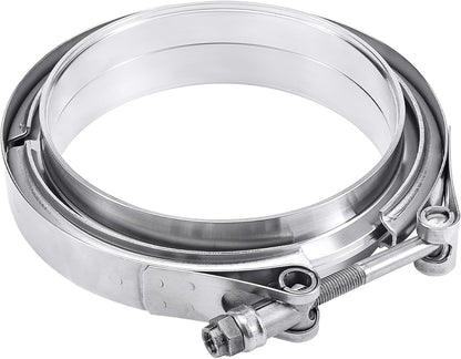 Granatelli 4.0" (102mm) Mild Steel Interlocking V-Band Clamp & Flange Kit – 308540-1M
