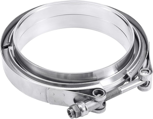 Granatelli 4.0" (102mm) Mild Steel Interlocking V-Band Clamp & Flange Kit – 308540-1M