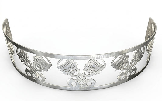 Blingz Beauty Bandz, 14" x 3"  Air Cleaner Grill - Skullz and Rods - 750004