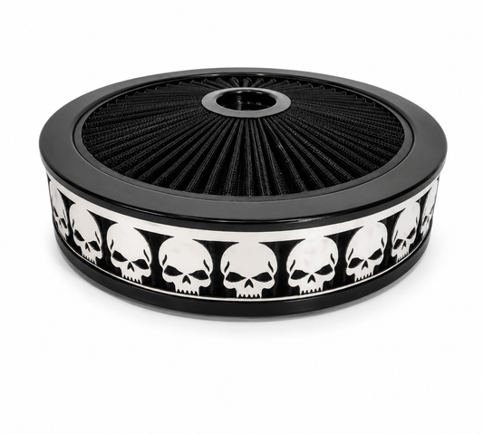 Granatelli Blingz Beauty Bandz Black Air Filter Assembly , Skullz 750014