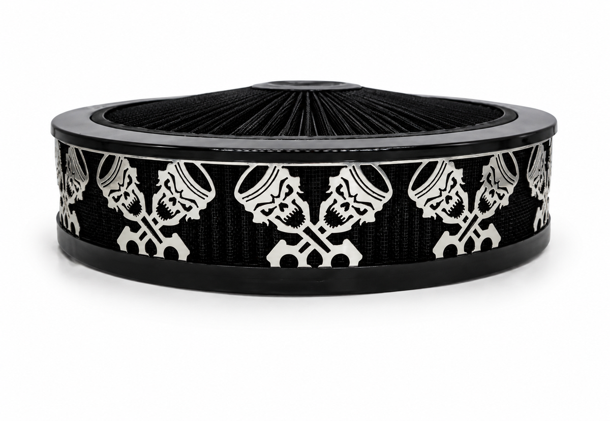 Granatelli Blingz Beauty Bandz Black Air Filter Assembly , Skullz and Rods 750017 product detail