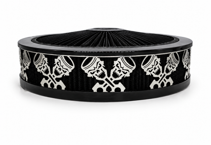 Granatelli Blingz Beauty Bandz Black Air Filter Assembly , Skullz and Rods 750017 product detail