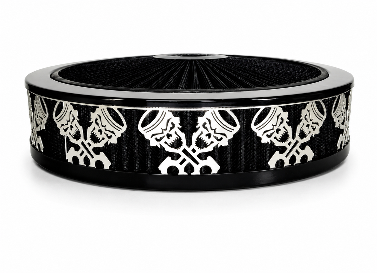 Granatelli Blingz Beauty Bandz Black Air Filter Assembly , Skullz and Rods 750017