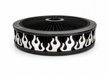 Granatelli Blingz Beauty Bandz Black Air Filter Assembly , Flames 750018