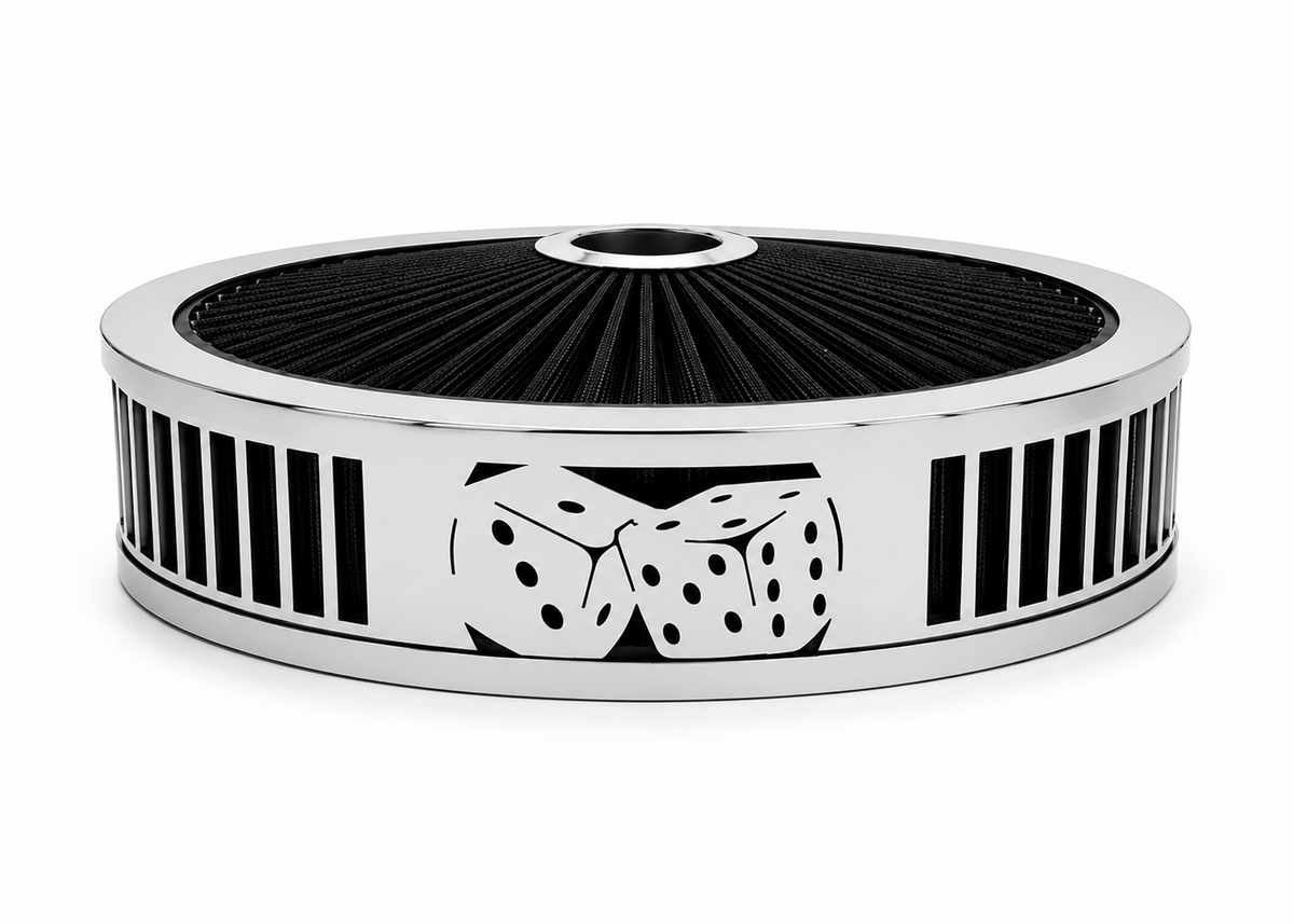 Granatelli Blingz Beauty Bandz Black And Chrome Air Filter Assembly , Craps 750026