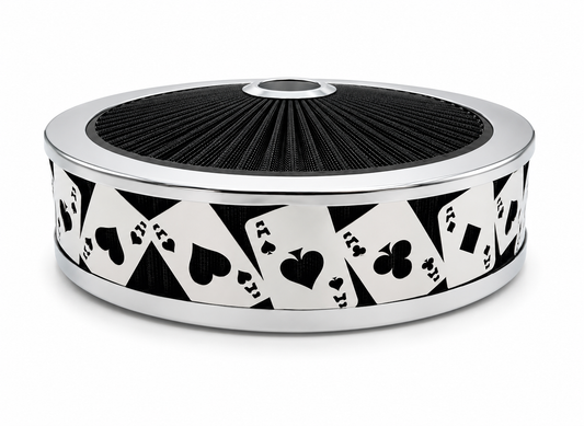 Granatelli Blingz Beauty Bandz Black And Chrome Air Filter Assembly , Aces Wild 750028