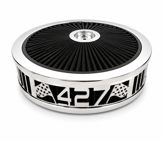 Granatelli Blingz Beauty Bandz Black and Chrome Air Filter Assembly , 427 750036