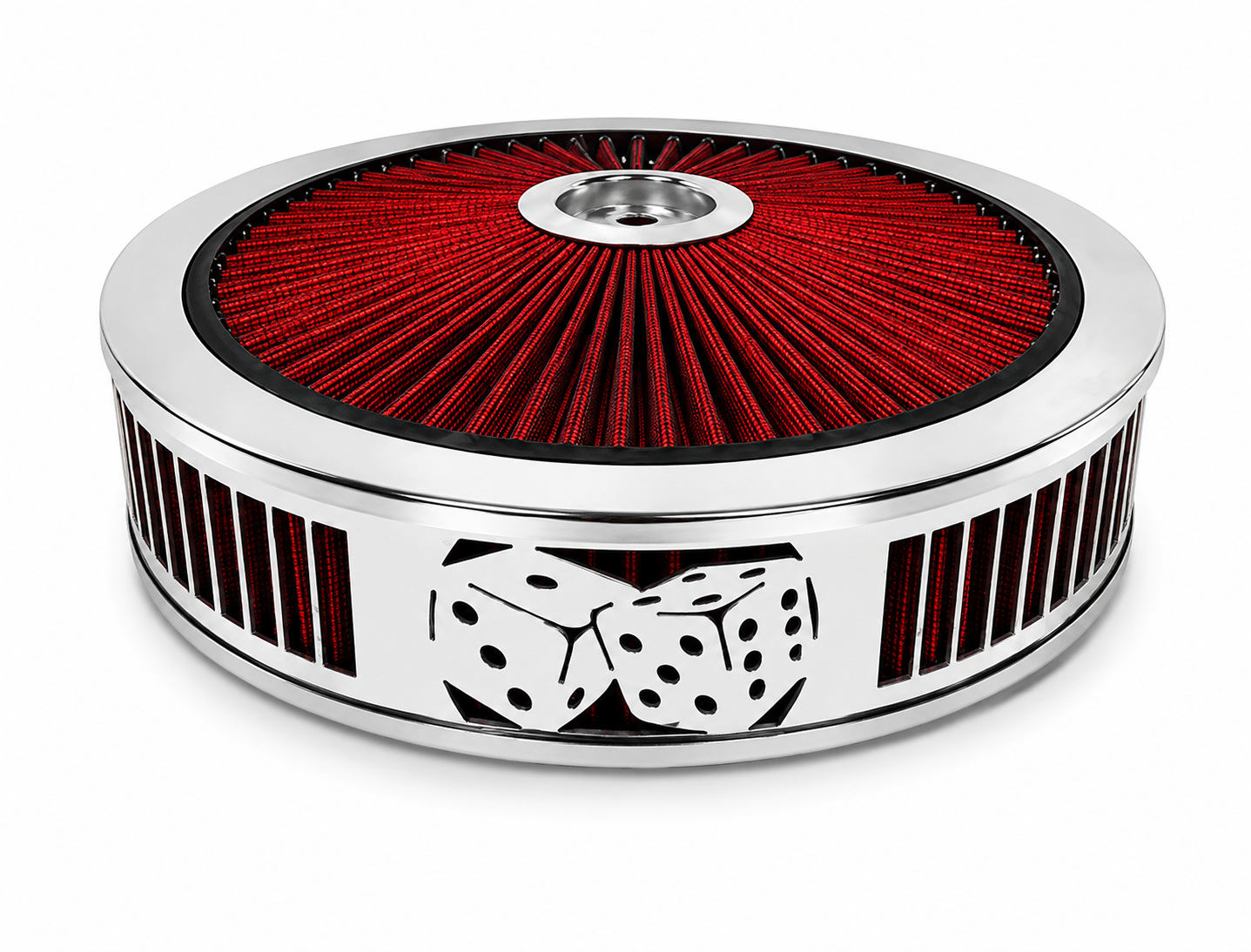Granatelli Blingz Beauty Bandz Red and Chrome Air Filter Assembly , Craps 750039