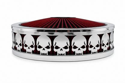 Granatelli Blingz Beauty Bandz Red and Chrome Air Filter Assembly , Skullz 750040 product detail