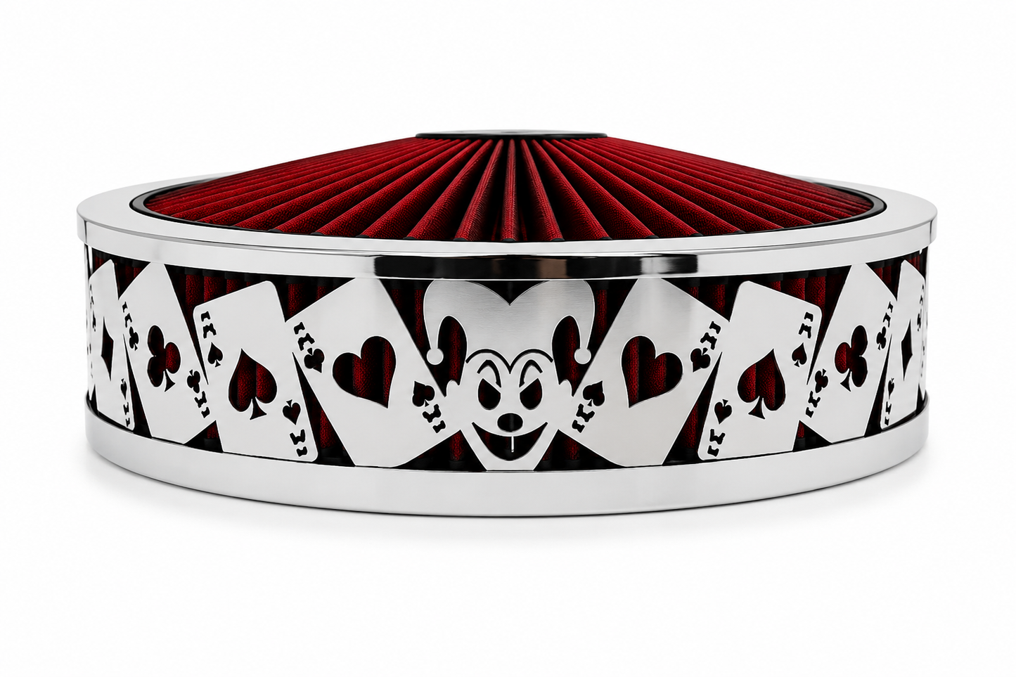 Granatelli Blingz Beauty Bandz Red and Chrome Air Filter Assembly , Jokers Wild 750042 product detail