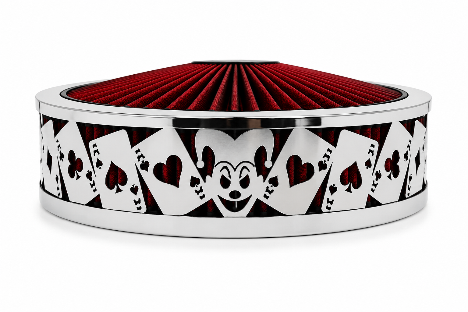 Granatelli Blingz Beauty Bandz Red and Chrome Air Filter Assembly , Jokers Wild 750042 product detail