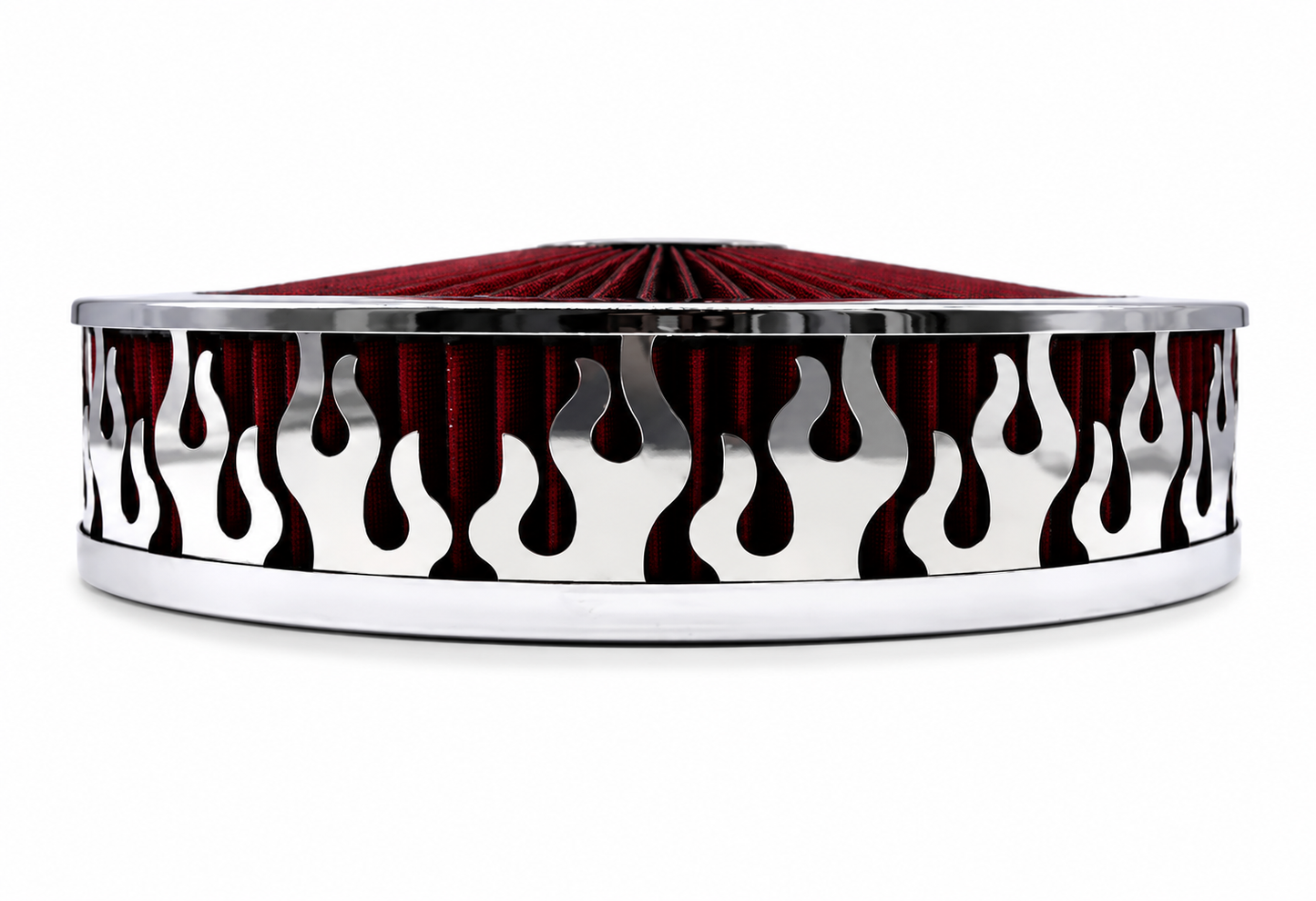 Blingz Beauty Bandz Red and Chrome Air Filter Assembly , Flames - 750044