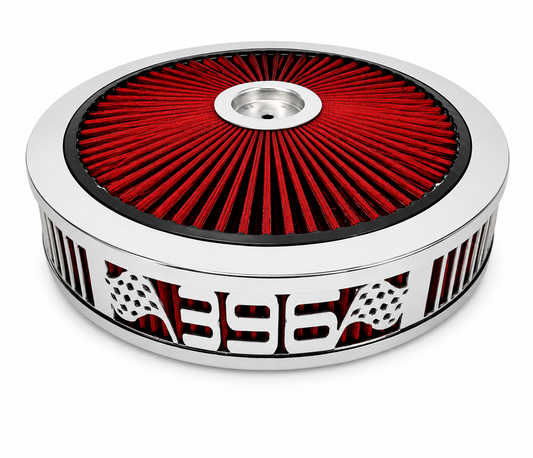 Granatelli Blingz Beauty Bandz Red and Chrome Air Filter Assembly , 396 750048