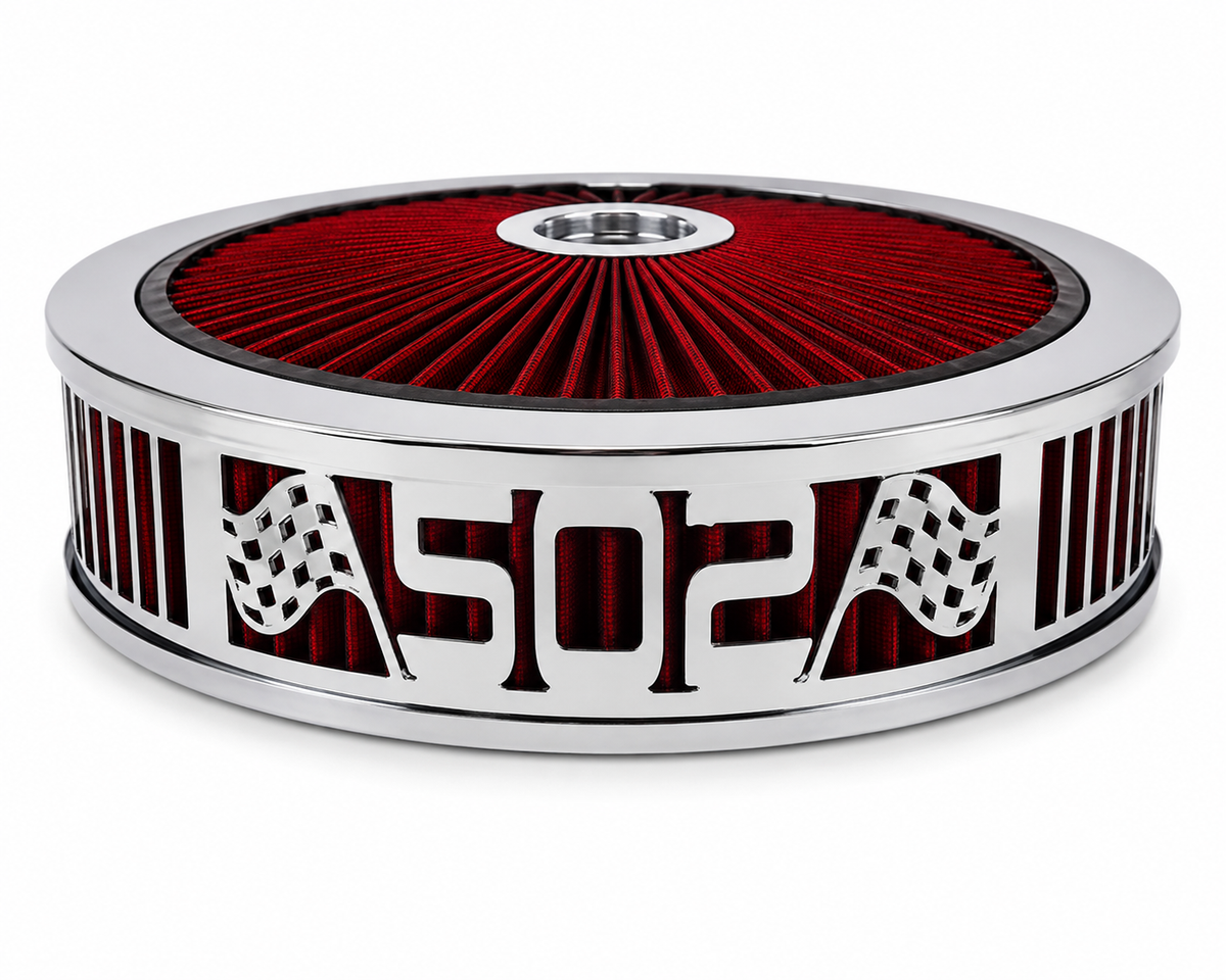 Granatelli Blingz Beauty Bandz Red and Chrome Air Filter Assembly , 502 750051