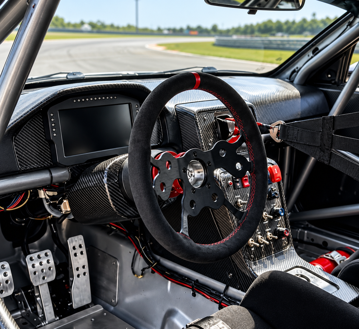Granatelli 13.5" Drag Racing Steering Wheel, Drilled for 6 Push Buttons – 789465