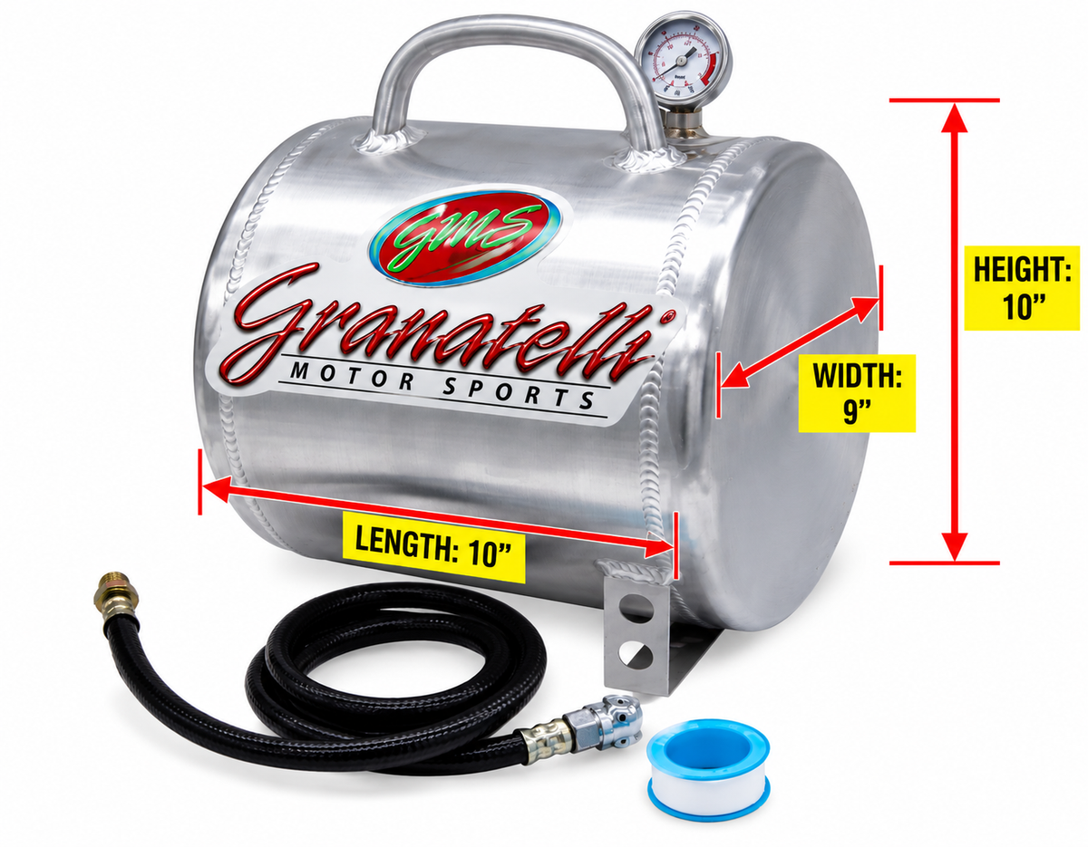 Granatelli Aluminum 2.5 Gallon Racing Air Tank – Lightweight High-Performance Air Storage – 900103