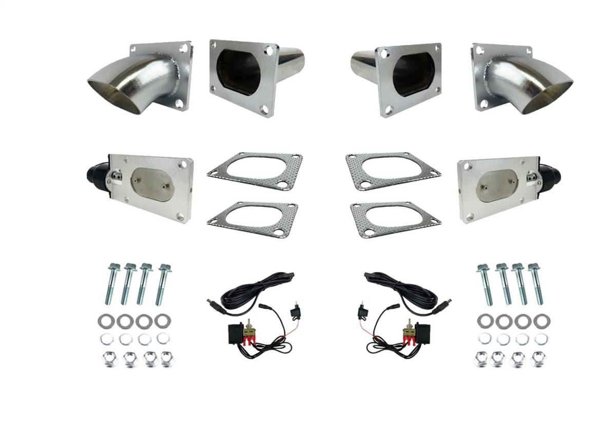 Granatelli Motor Sports Electronic Exhaust Oval Cutout Kit 313530D - Stainless Steel Weld-In
