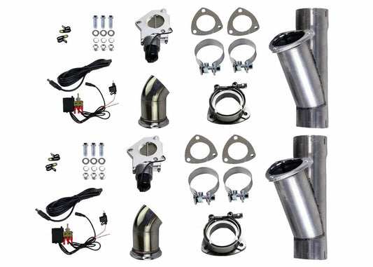 Granatelli Motor Sports Electronic Exhaust Cutout Kit 303530D - Mild Steel Slip-Fit - 3.00"