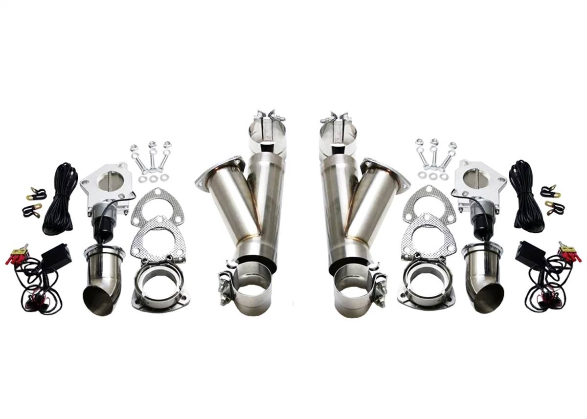 Granatelli Dual Electronic Exhaust Cutout Kit 302522D - SS Slip-Fit : 2.25" inches
