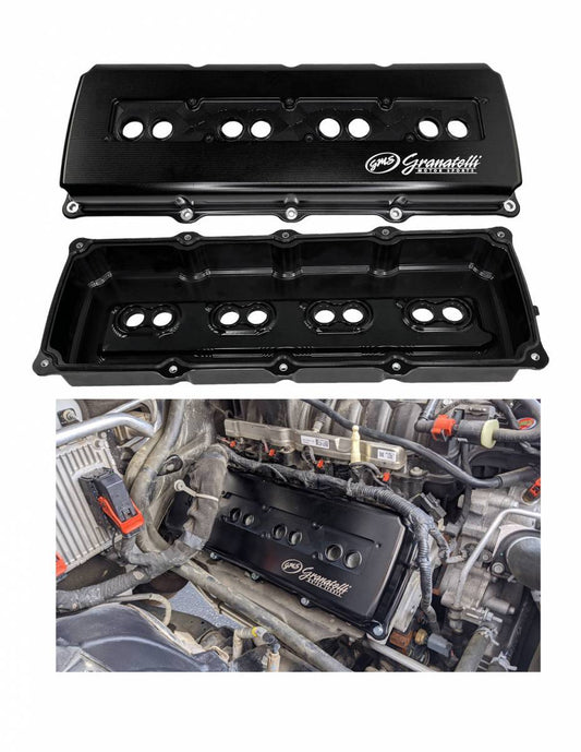 Granatelli Motor Sports  Billet Dodge Hemi Valve Covers 5.7, 6.1, 6.2 & 6.4 Black Anodized