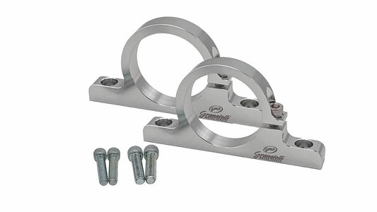 Granatelli Motor Sports 2.00" (50mm) Aluminum Fuel Filter Mounting Brackets Clear Anodize
