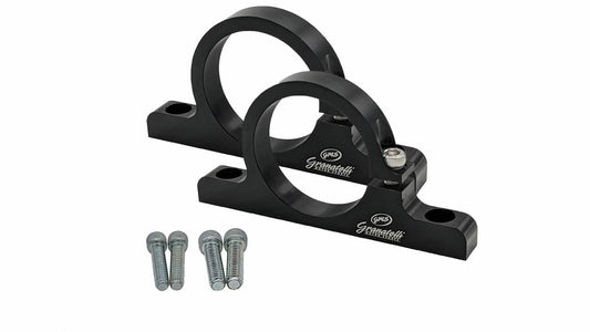Granatelli Motor Sports 1.75" (44mm) Aluminum Fuel Filter Mounting Brackets Black