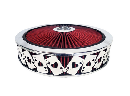 Blingz Beauty Bandz Red and Chrome Air Filter Assembly , Aces Wilds