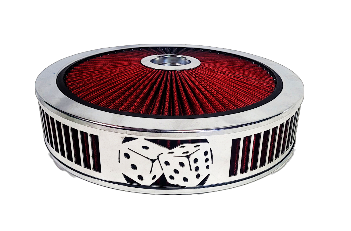 Blingz Beauty Bandz Red and Chrome Air Filter Assembly , Craps