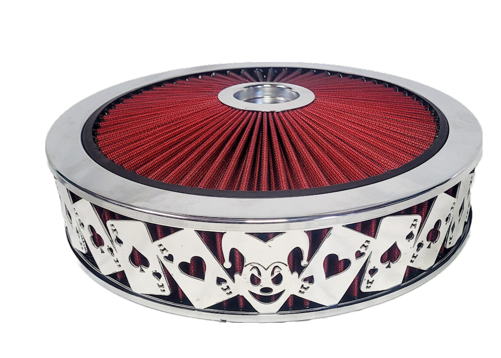 Blingz Beauty Bandz Red and Chrome Air Filter Assembly , Jokers Wild
