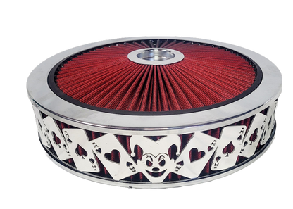Blingz Beauty Bandz Red and Chrome Air Filter Assembly , Jokers Wild