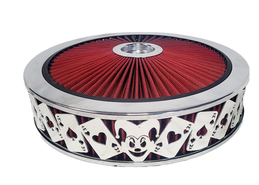Blingz Beauty Bandz Red and Chrome Air Filter Assembly , Jokers Wild