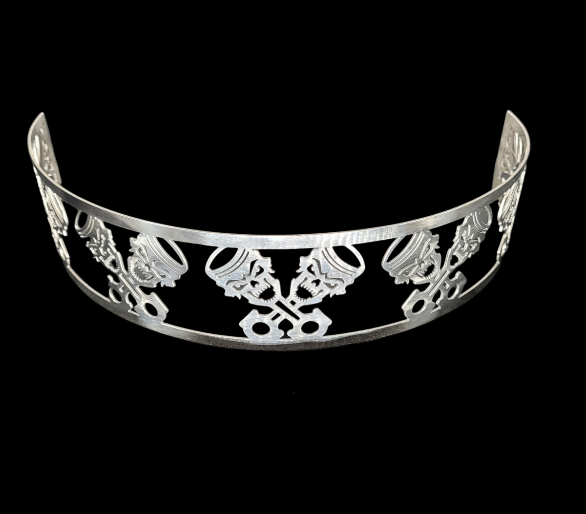 Blingz Beauty Bandz, 14" Diameter, 3" Tall Air Cleaner Grill - Skullz and Rods