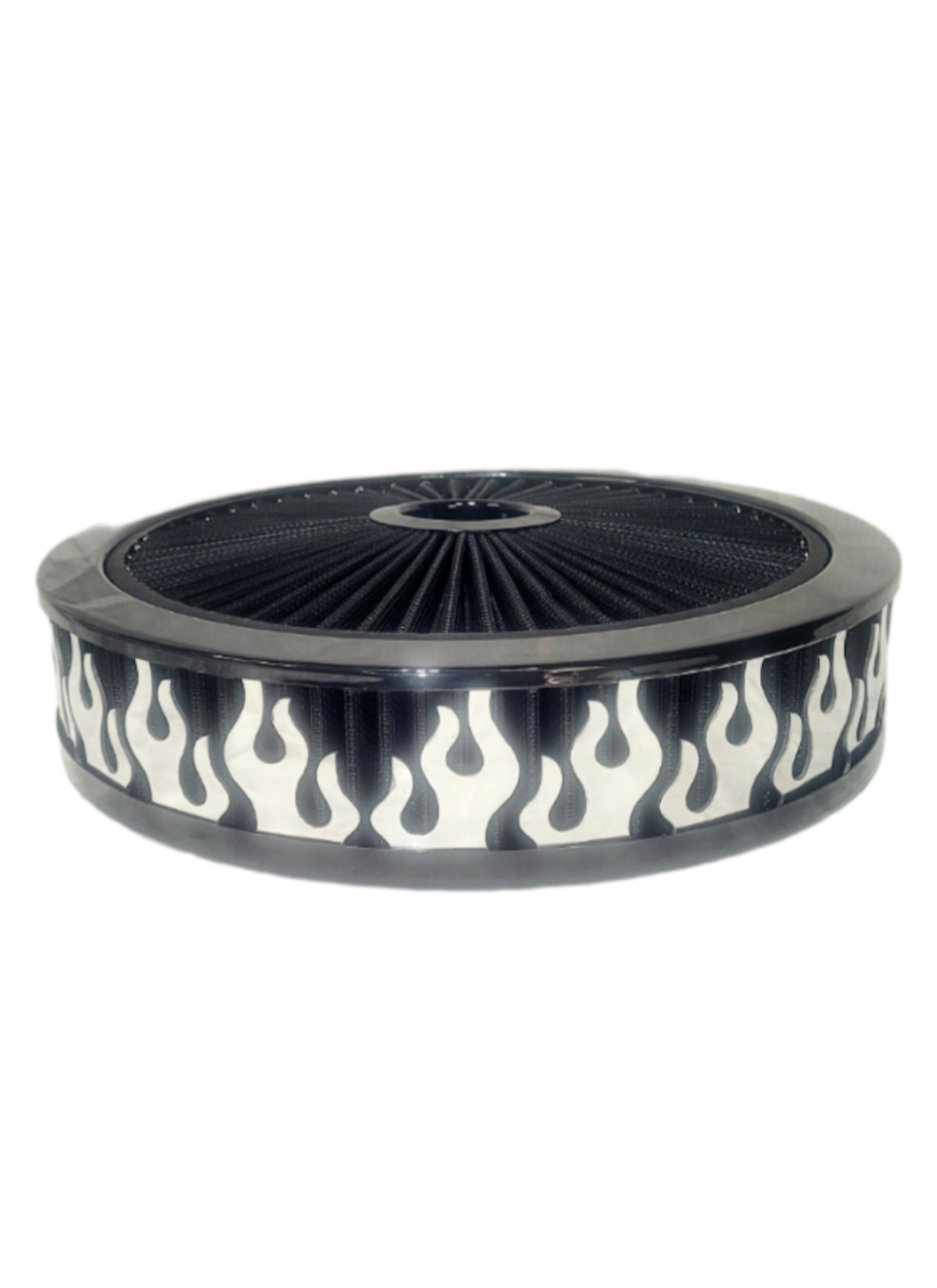 Blingz Beauty Bandz Black Air Filter Assembly , Flames