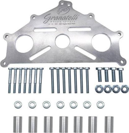 Granatelli Motor Sports Engine Stand Adapter Plate, Billet Aluminum, Chevrolet. SBC, BBC, LT, LS & Duramax