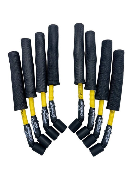 0-Ohm Yellow High-Temp Spark Plug Wires Kevlar Boots 28-1811HTYB