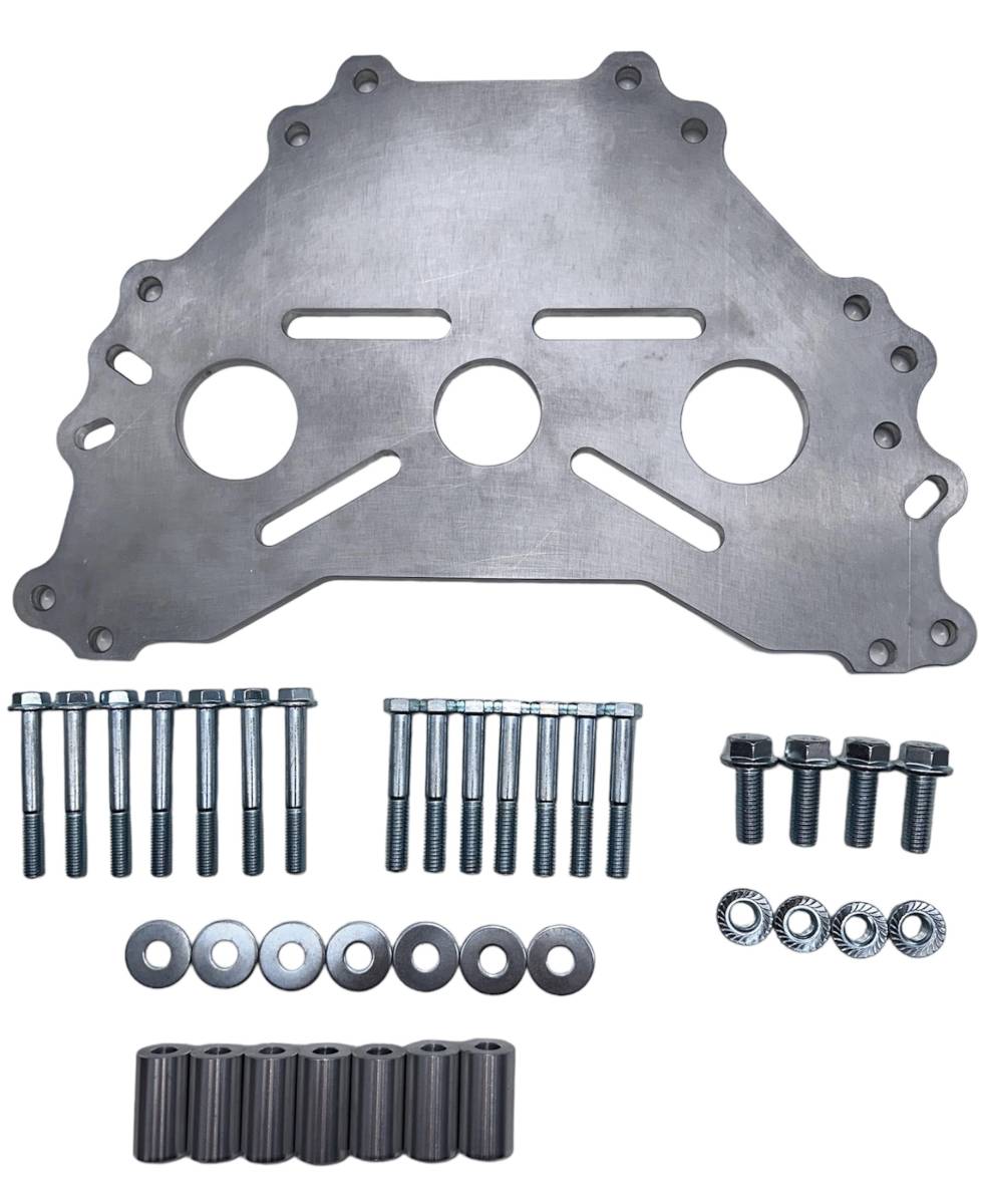 Granatelli Motor Sports Engine Stand Adapter Plate, Billet Aluminum, for Ford, SBF, BBF & Mod Motor Blocks. BOSS Blocks, Cleveland, Windsor Family, 385 Series & Modified Series.