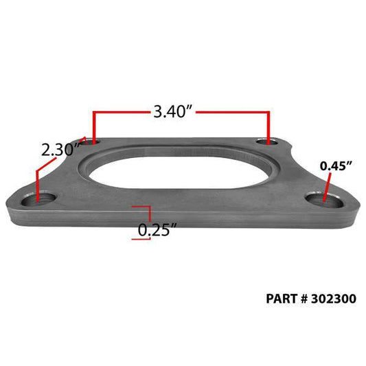 Granatelli Motor Sports Oval Exhaust Flange, 3 Inch, Stainless Steel