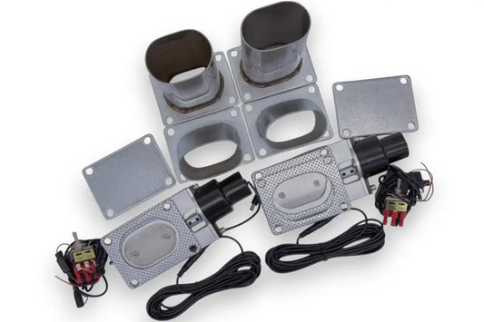 Granatelli Motor Sports Electronic Exhaust Oval Cutout Kit 313530D - Stainless Steel Weld-In