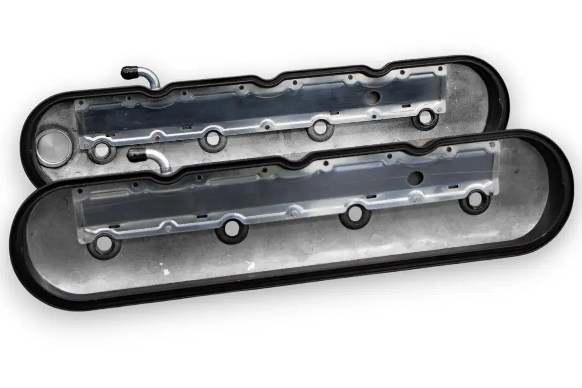 Granatelli Motor Sports LS Valve Cover with Integral Angled Coil Mounts Black Wrinkle Finish, 4.8, 5.3, 5.7, 6.0, 6.2, 7.0L, Pair