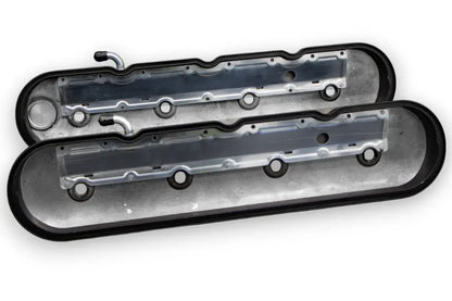 Granatelli Motor Sports LS Valve Cover with Integral Angled Coil Mounts Black Wrinkle Finish, 4.8, 5.3, 5.7, 6.0, 6.2, 7.0L, Pair
