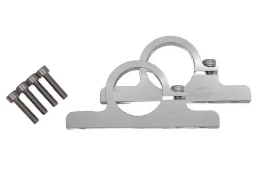 Granatelli Motor Sports 1.75" (44mm) Aluminum Fuel Filter Mounting Brackets Clear Anodize