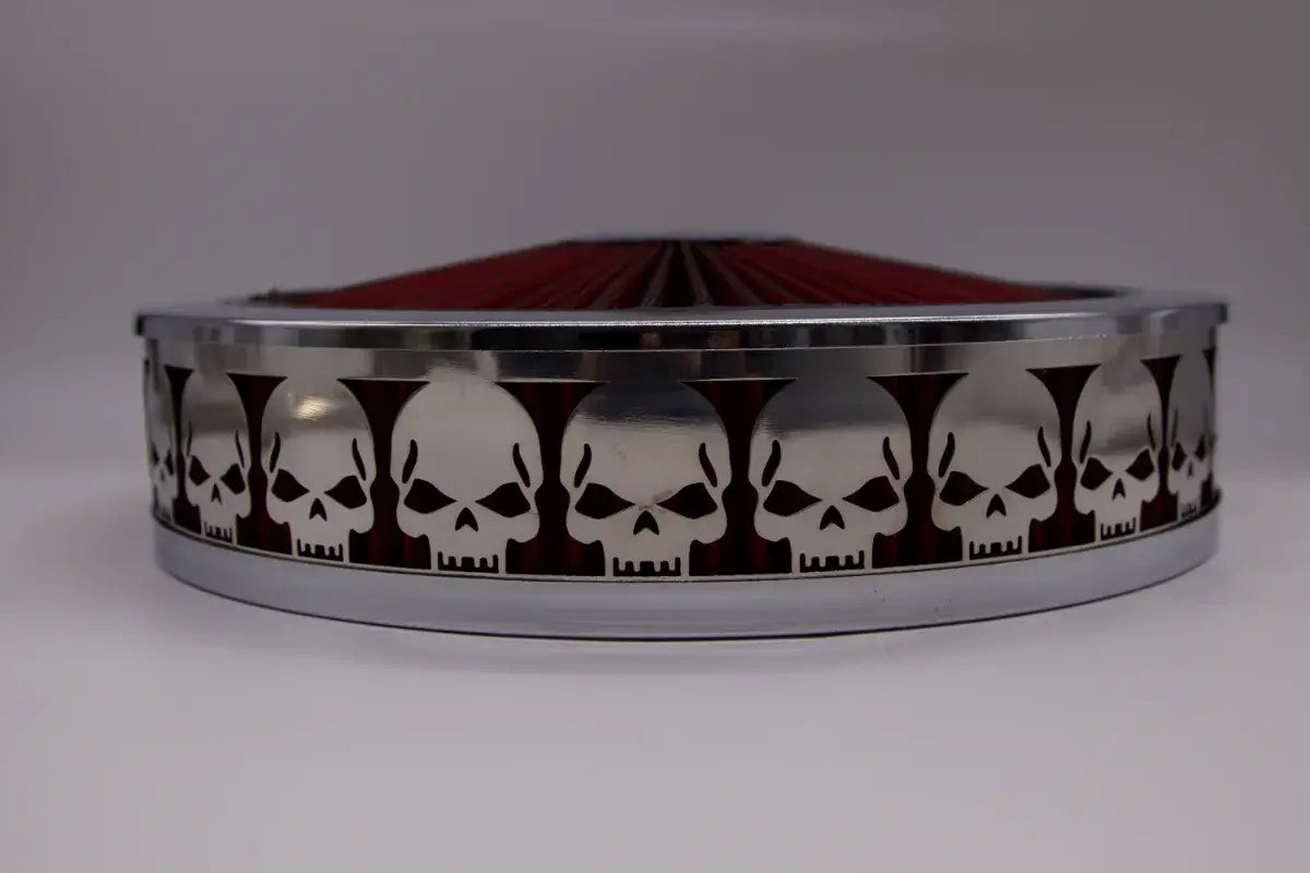 Blingz Beauty Bandz Red and Chrome Air Filter Assembly , Skullz