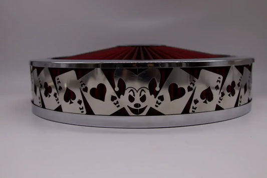 Blingz Beauty Bandz Red and Chrome Air Filter Assembly , Jokers Wild