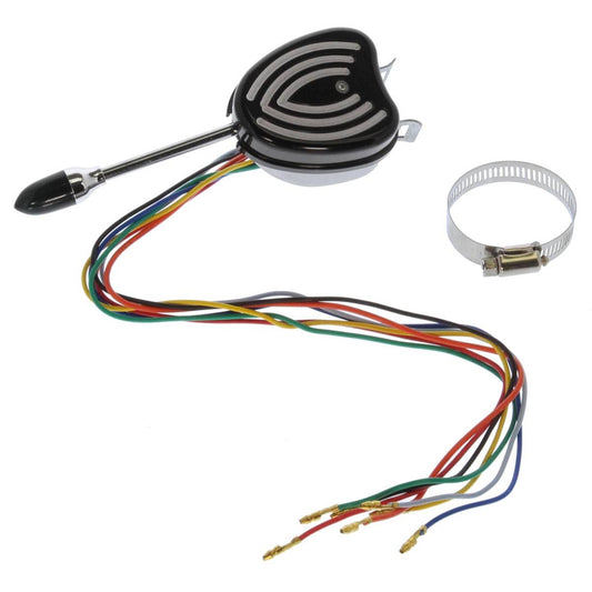 Turn Signal Switch, W/ Billet Cover "HIP HUGGER", Bright Black SYSTEM