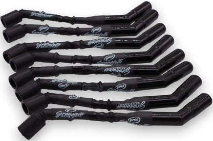 8 inch Black "0 ohm" High Performance Spark Plug Wires With Ceramic Boots 28-1811-CBB