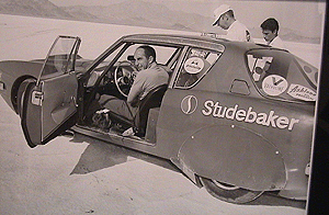 Joe Granatelli Sr. in the Studebaker Avanti land-speed car