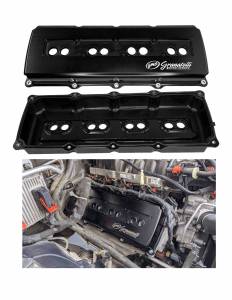 Granatelli Motor Sports - Granatelli Motor Sports  Billet Dodge Hemi Valve Covers 5.7, 6.1, 6.2 & 6.4 Black Anodized