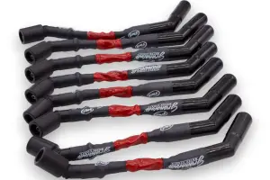 Granatelli Motor Sports - 10 inch Red "0 ohm" High Performance Spark Plug Wires With Ceramic boots 28-1545-CBR