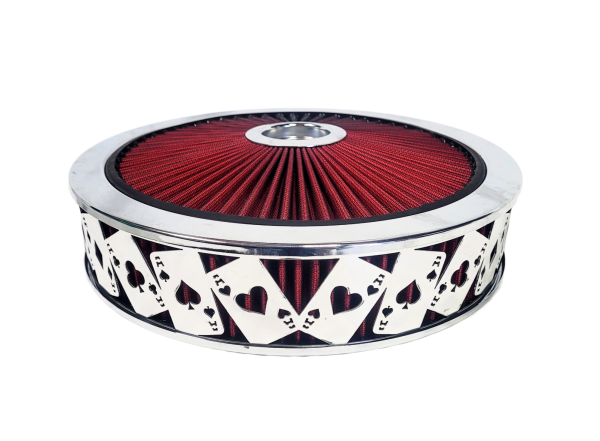 Granatelli Motorsports - Blingz Beauty Bandz Red and Chrome Air Filter Assembly , Aces Wilds
