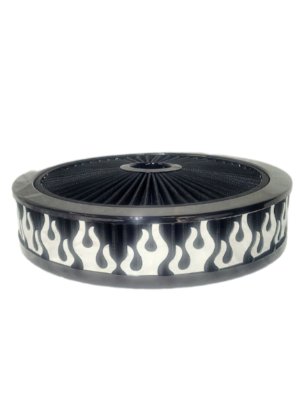 Granatelli Motorsports - Blingz Beauty Bandz Black Air Filter Assembly , Flames